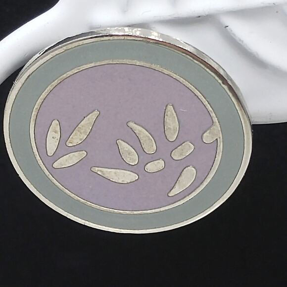 Vintage Laurel Burch "Bamboo" Post Earrings, Pastel Enamel, Gold Plated, 1980s - Picture 7 of 10